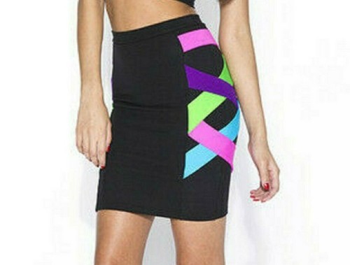 Skirt neon trim - skirt,